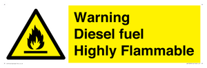 Warning diesel fuel Highly Flammable